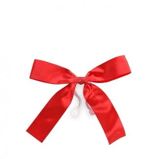 4A Bow ribbon with clip | Colour: Red | Per 10 bows