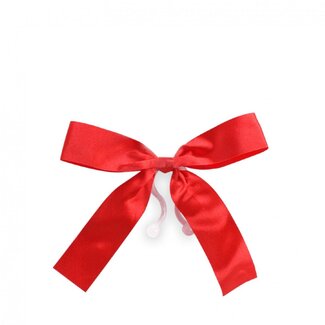 4A Strik Lint met Clip | Kleur: Rood | Per 10 strikken