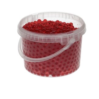 4A Decogel Parels | Kleur: Rood | Diameter 9 millimeter | Inhoud pot 3 liter | Per pot