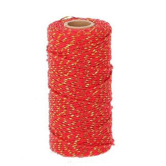 4A Baumwollfaden | Farbe: Rot | Durchmesser 2 millimeter | Länge 100 meter | Pro Rolle