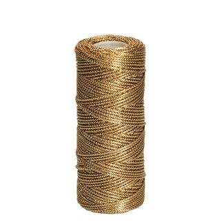 4A Geschenkkoord Draad | Kleur: Goudkleurig | Diameter 2 millimeter | Lengte 100 meter | Per rol