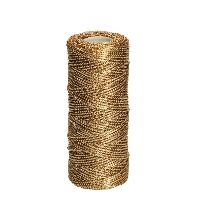 Geschenkkoord Draad | Kleur: Goudkleurig | Diameter 2 millimeter | Lengte 100 meter | Per rol