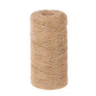 4A Jute Schnur Draht | Farbe: Hellbraun | Durchmesser 2 millimeter | Länge 100 meter | Pro Rolle