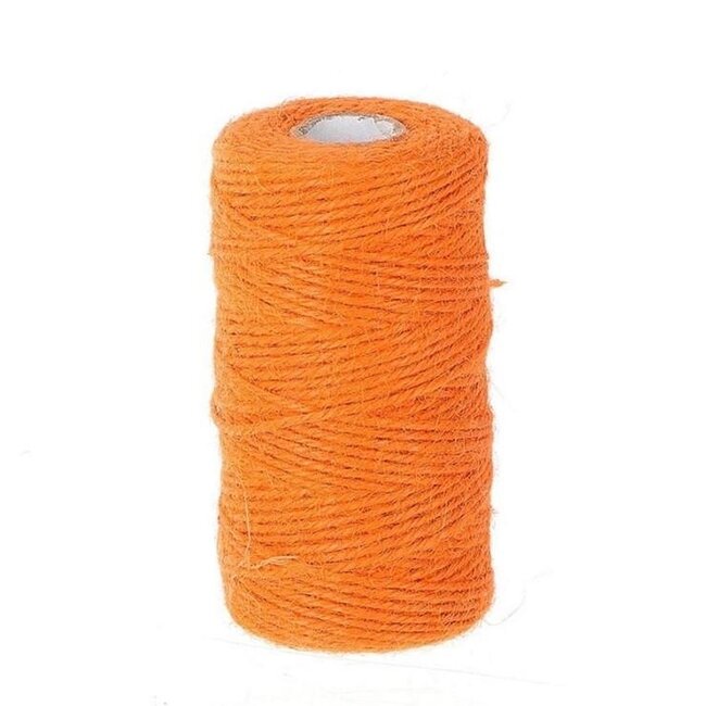 Jute Corde Fil | Couleur: Orange | Diamètre 2 millimètre | Longueur 100 mètre | Par rouleau