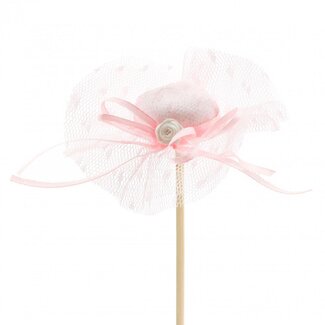4A Hat on stick | Colour: Light pink | Diameter 8 centimetre | Length ± 50 centimetre | Per 25 cocktail sticks