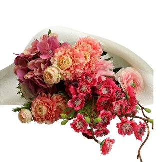 4A Boeket Kunstbloemen “Sakura“ | Kleur: Roze | Kersenbloesem Kunstbloemen | Hoogte ± 50 centimeter | Per boeket