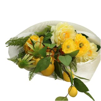 4A Bouquet Fleurs artificielles “Sunrise” | Couleur: Jaune | Hauteur ± 50 centimeter | Par bouquet