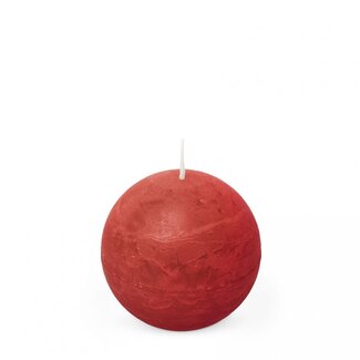 4A Rustieke Bolkaars | Kleur: Rood | Diameter 8 centimeter | Per 6 kaarsen