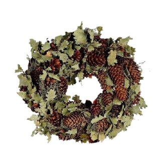 4A Dennenappel Krans Kamule | Kleur: Blauw Groen | Diameter 35 centimeter | Per krans