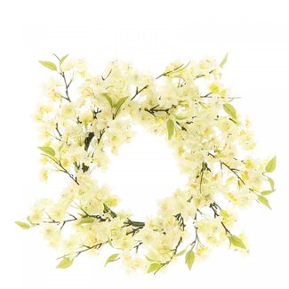 4A Silk Blossom Wreath | Colour: Natural White | Diameter 50 centimetre | Per wreath