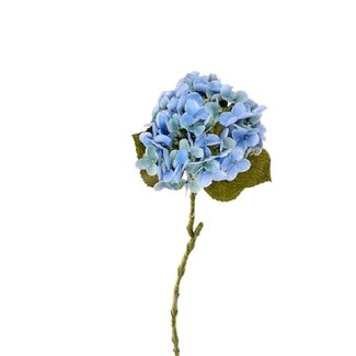 4A Hortensia Kunstbloem | Kleur: Blauw | Hydrangea Kunstbloemen | Lengte ± 63 centimeter | Per 6 kunstbloemen