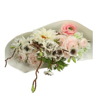 4A Strauß Kunstblumen “Sakura “ | Farbe: Natuurlijk Weiß | Kirschblüten Kunstblumen | Höhe ± 50 centimeter | Pro Strauß