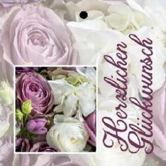 4A Kaartje Label met Duitse tekst “Glückwunsch” | Kleur: Lilakleurig | Breedte 7 centimeter | Hoogte 7 centimeter | Per 20 labels