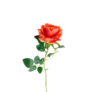 4A Roos Kunstbloem | Kleur: Zalmkleurig | Rozen Kunstbloemen | Lengte ± 65 centimeter | Per 6 kunstbloemen