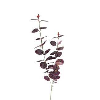4A Branche artificielle d'Eucalyptus | Couleur: Violet | Longueur ± 80 centimeter | Par 10 branches artificielles