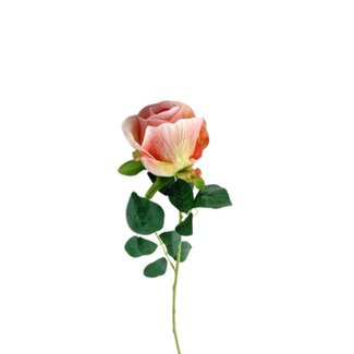 4A Rose Fleur artificielle | Couleur: Rose | Roses Fleurs artificielles | Longueur ± 58 centimeter | Par 10 fleurs artificielles