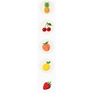4A Sticker Label met fruit | Kleur: Gemengde Kleuren | Diameter 40 millimeter | Per 250 stickers
