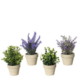 4A Assorted Artificial Plants | Colour: Mixed Colours | Diameter ± 8 centimeter | Height ± 18 centimeter | Per 12 artificial plants