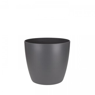 4A Plastique Pot de fleur Pot pour plante "Brussel" | Couleur: Gris | Diamètre 13.5 centimeter | Hauteur 12.5 centimeter | Par 8 pots de fleurs