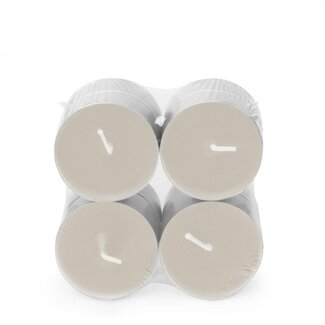 4A Geurkaars Maxi Theelicht “Morning” | Kleur: Grijs | Per 8 maxi theelichten