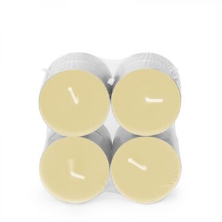 4A Geurkaars Maxi Theelicht “Smile” | Kleur: Beige | Per 8 maxi theelichten