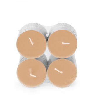 4A Geurkaars Maxi Theelicht “Dawn” | Kleur: Zalmkleurig | Per 8 maxi theelichten