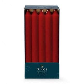 4A Tafelkaars | Kleur: Rood | Diameter 2.1 centimeter | Lengte 24 centimeter | Per 10 kaarsen