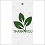 Biologisch Kaartje Label met tekst “Thank you” | Kleur: Wit Groen | Breedte 5 centimeter | Hoogte 10 centimeter | Per 10 labels