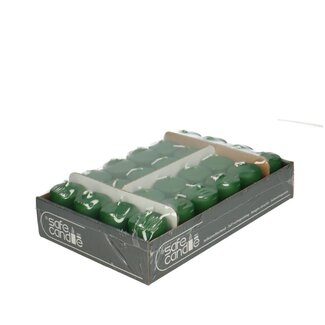 4A Stompkaars “Safe Candle” | Kleur: Donkergroen | Diameter 4 centimeter | Hoogte 6 centimeter | Per 24 kaarsen