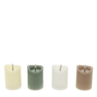 4A Wavetop Kaars LED | Kleur: Gemengde Kleuren | Diameter 7 centimeter | Hoogte 10 centimeter | Exclusief batterijen | Per 24 kaarsen