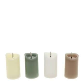 4A Wavetop Kaars LED | Kleur: Gemengde Kleuren | Diameter 7 centimeter | Hoogte 12.5 centimeter | Exclusief batterijen | Per 24 kaarsen