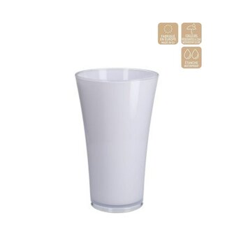 4A Vase en plastique "Fizzy" | Couleur: Blanc naturel | Diamètre 16 centimeter | Hauteur 27 centimeter | Par vase