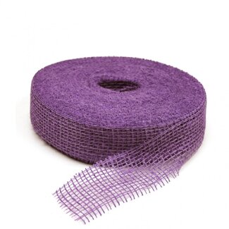4A Jute Lint | Kleur: Lilakleurig | Breedte 50 millimeter | Lengte 40 meter | Per rol