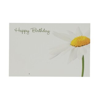 4A Label Kaartje met tekst “Happy Birthday” | Kleur: Natuurlijk Wit | Breedte 9 centimeter | Hoogte 6 centimeter | Per 50 labels
