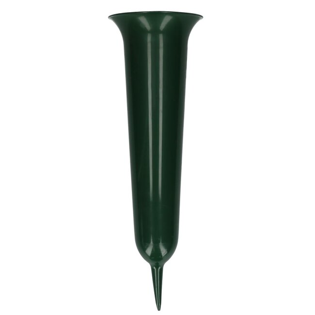 Vase de tombe en plastique | Couleur: Vert foncé | Diamètre 14 centimeter | Hauteur 42 centimeter | Par vase de tombe