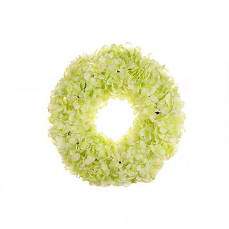 4A Couronne d'hortensia en soie | Couleur: Vert clair | Diamètre 30 centimeter | Par couronne