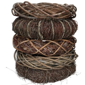 4A Stapel Kransen Assortiment | Kleur: Natuurlijk Grijs Bruin | Diameter 30 centimeter | Per 5 kransen