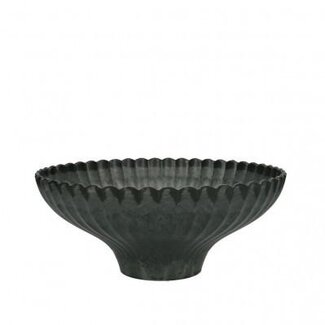4A Plastic Melamine Bowl Ribbed | Colour: Grey | Diameter 24 centimetre | Height 10 centimetre | Per 24 bowls