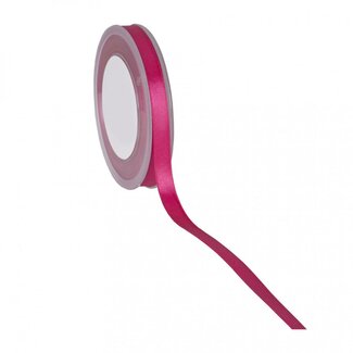 4A Ruban satiné | Couleur : Fuchsia | Largeur 10 millimètre | Longueur 25 mètre | Par rouleau