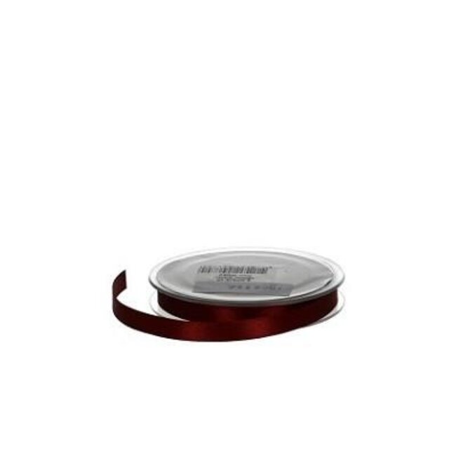 Ruban satiné | Couleur: bordeaux | Largeur 10 millimeter | Longueur 25 meter | Par rouleau