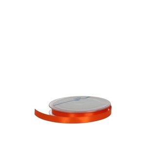 4A Ruban en satin | Couleur: Orange | Largeur 10 millimeter | Longueur 25 meter | Par rouleau