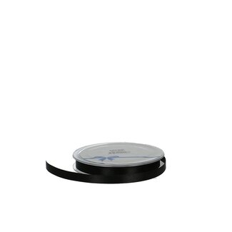 4A Satin Ribbon | Colour: Black | Width 10 millimeter | Length 25 meter | Per roll
