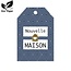Label card with French text “Maison” | Colour: Blue White | Eco paper | Width 5 centimeter | Height 8 centimeter | Per 20 labels
