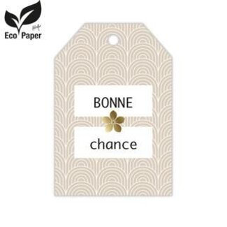 4A Label Card with French text “Bonne Fête” | Colour: Beige | Width 5 centimeter | Height 8 centimeter | Per 20 labels