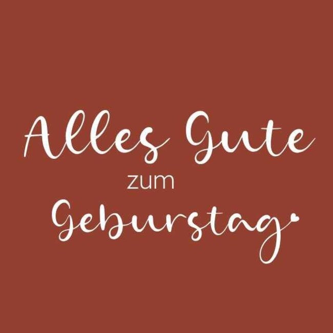 Kaartje Label met Duitse tekst “Geburtstag” | Kleur: Terracotta | Breedte 7 centimeter | Hoogte 7 centimeter | Per 20 labels