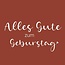 Kaartje Label met Duitse tekst “Geburtstag” | Kleur: Terracotta | Breedte 7 centimeter | Hoogte 7 centimeter | Per 20 labels