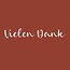 Card Label with text “Thank you” | Colour: Terracotta | Width 7 centimeter | Height 7 centimeter | Per 20 labels