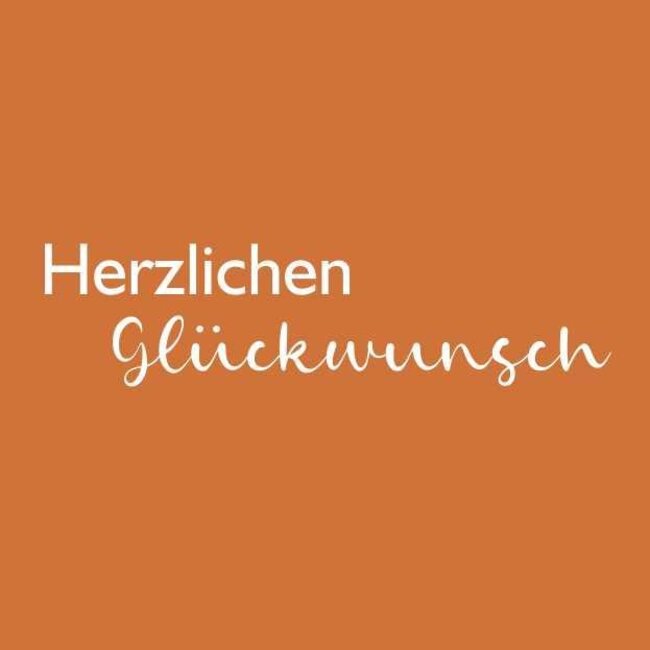 Kaartje Label met Duitse tekst “Glückwunsch” | Kleur: Oranje | Breedte 7 centimeter | Hoogte 7 centimeter | Per 20 labels