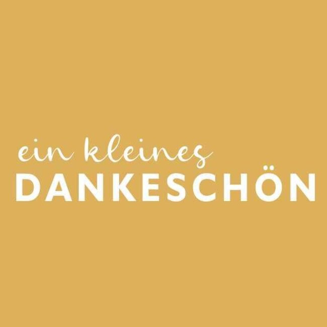Kaartje Label met Duitse tekst “Dankeschön” | Kleur: Geelbruin | Breedte 7 centimeter | Hoogte 7 centimeter | Per 20 labels