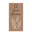 Kaartje Label met Franse tekst “Bisous” | Kleur: Lichtbruin | Breedte 5 centimeter | Hoogte 10 centimeter | Per 20 labels